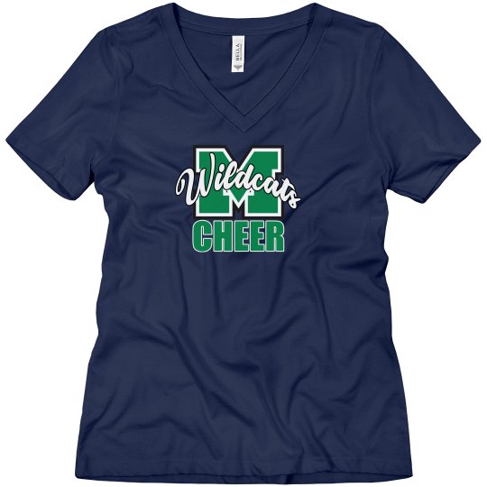 Wildcats Cheer V-Neck Relaxed Black 
