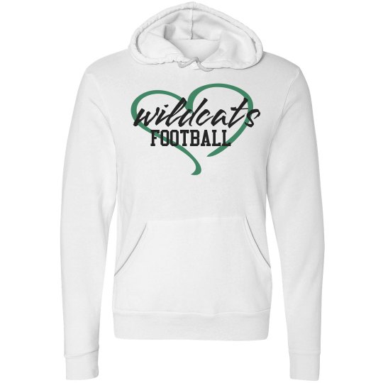 Wildcats Football Love Hoodie White