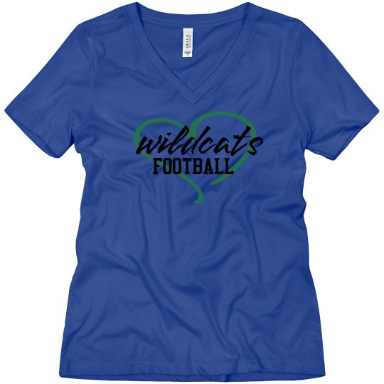 Wildcats Football Love V-Neck White