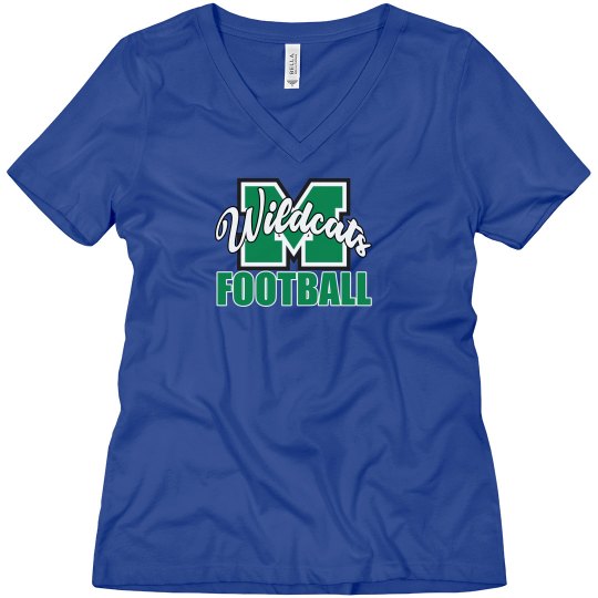 Wildcats M Football V-Neck White