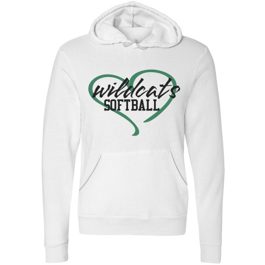 Wildcats Softball Love Hoodie White