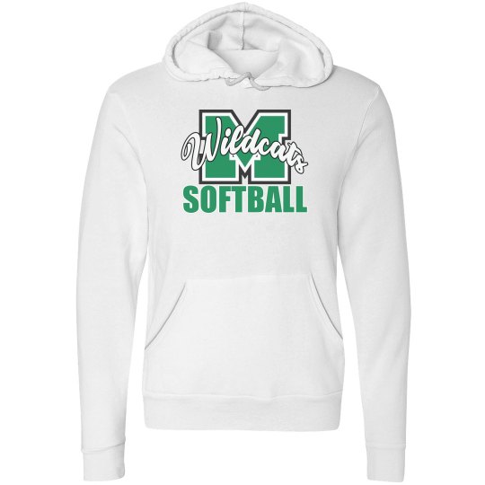 Wildcats Softball M Hoodie White