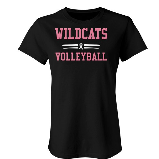 Wildcats Volleyball Breast Cancer Awareness Black