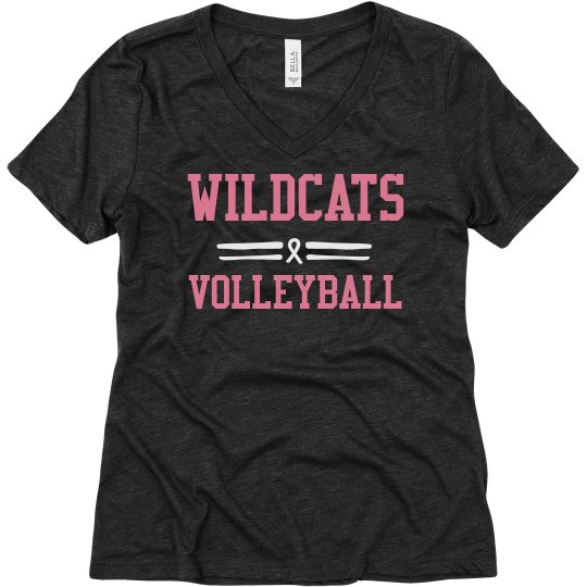 Wildcats Volleyball Breast Cancer Awareness Relaxed Fit