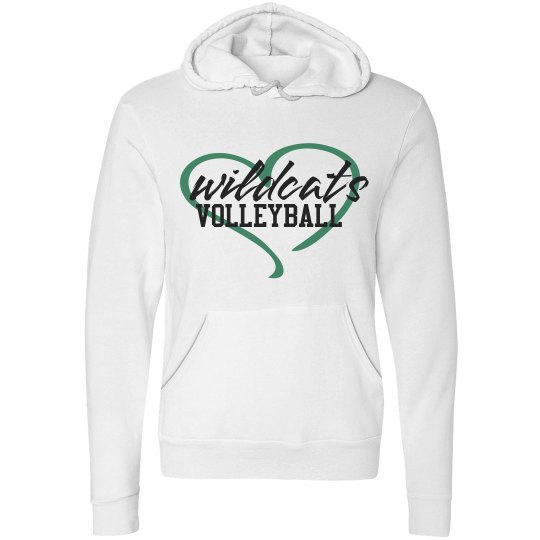 Wildcats Volleyball Love Hoodie White