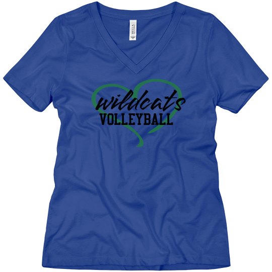Wildcats Volleyball Love V-Neck Relaxed White