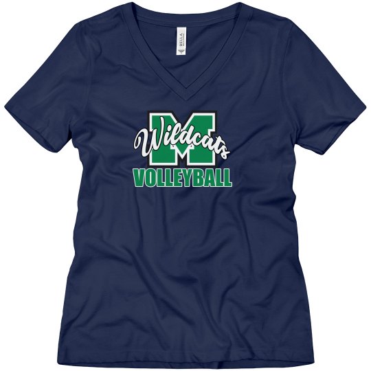 Wildcats Volleyball M V-Neck Black