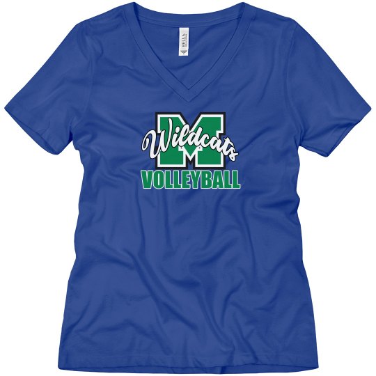 Wildcats Volleyball M V-Neck White