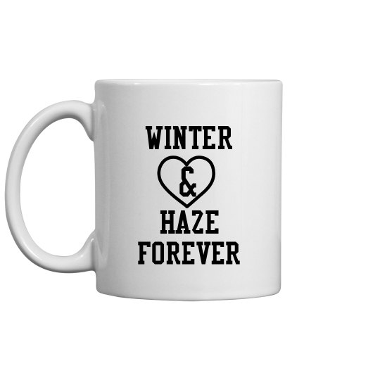 WINTER AND HAZE FOREVER white mug