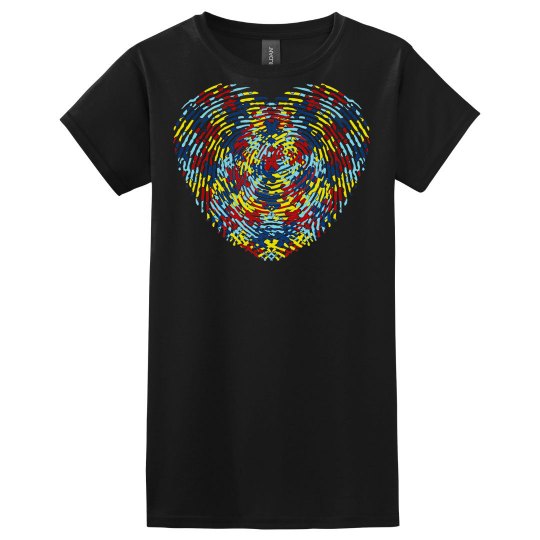 Women/Misses Autism Thumbprint Heart 