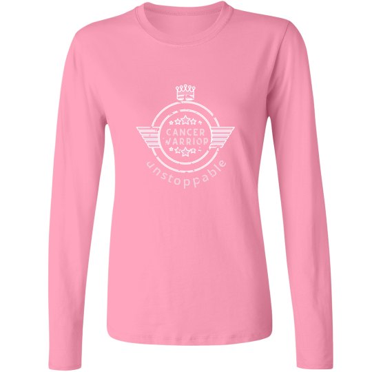 Womens Long Sleeved Cancer Warrior Womens Long Sleeved Cancer Warrior