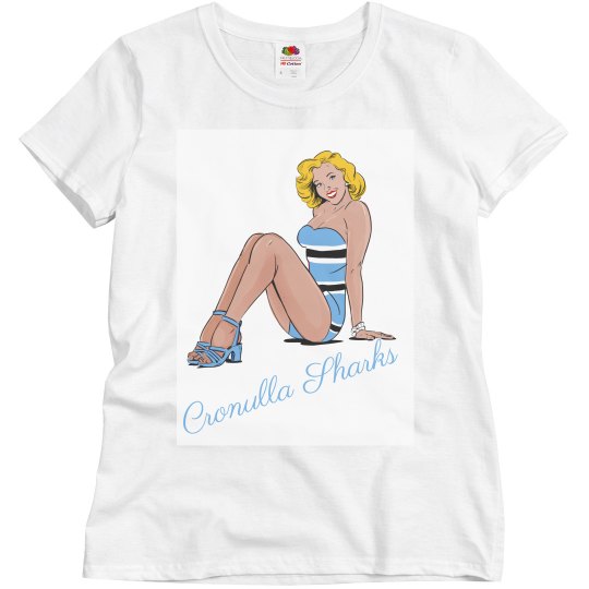 Womens retro Cronulla Sharks T Womens retro Cronulla Sharks T