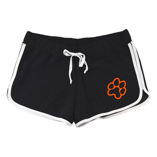women's running shorts paw print