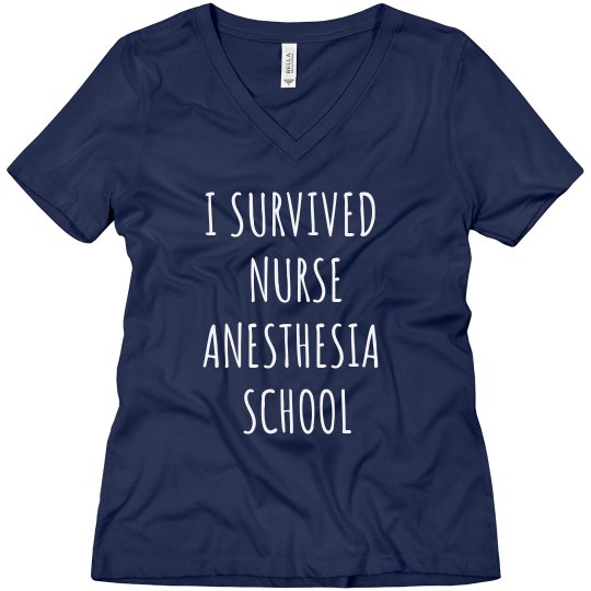 Women's V neck- I survived school