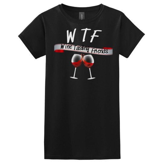 WTF Wine Tasting Friends women relaxed fit blk