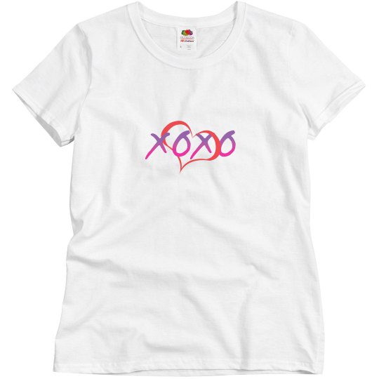 XOXO inside a red heart.