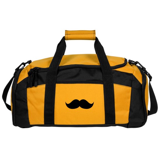 Yellow mustache duffel bag