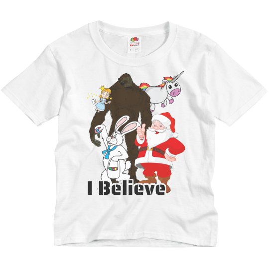 Youth I Believe Bigfoot Legends t-shirt