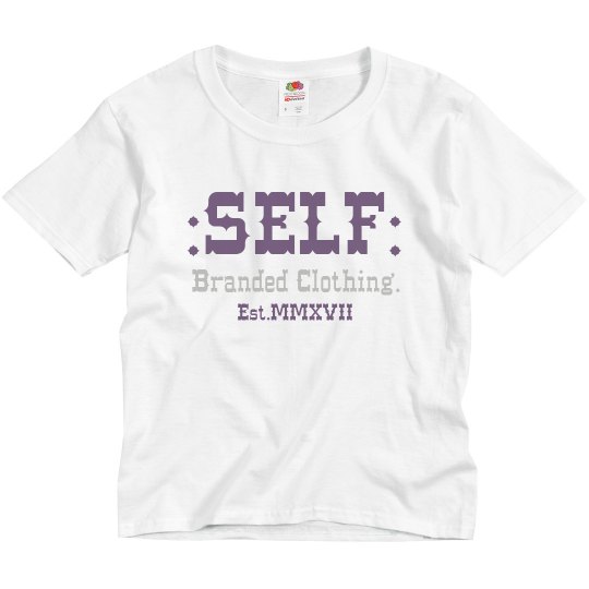Youth SELF Branded White Purple Sliver Youth SELF Branded White Purple Sliver