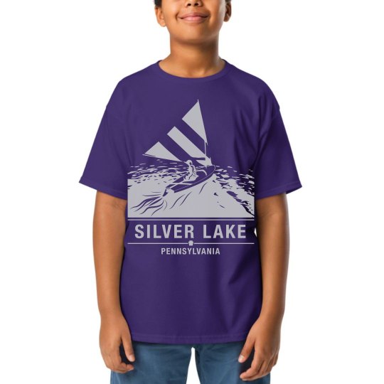 Youth SILVER LAKE Sailboat t-shirt with silver logo Youth SILVER LAKE Sailboat t-shirt with silver logo