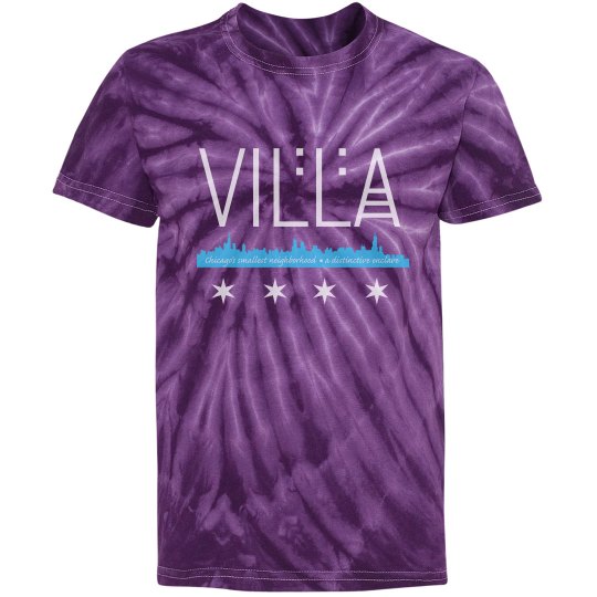 Youth Villa Chicago Skyline-Flag Tie Dye Tee