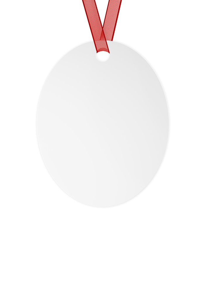 Customized Girl Metal Oval Christmas Ornament