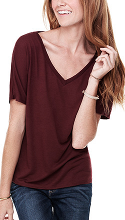 Ladies Flowy Slouchy V-Neck Tee | Bella 