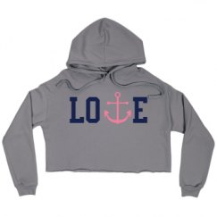 Ladies Relaxed Fit Cropped Fleece Hoodie
