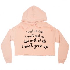 Ladies Relaxed Fit Cropped Fleece Hoodie