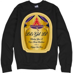 Whiskey Label Ugly Xmas Sweater
