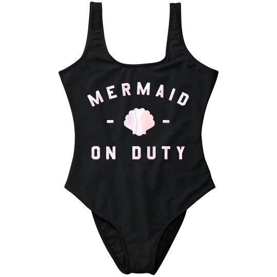 Mermaid On Duty For Spring Break One Piece Swimsuit