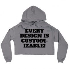 Ladies Relaxed Fit Cropped Fleece Hoodie