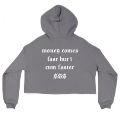 Ladies Relaxed Fit Cropped Fleece Hoodie