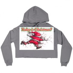 Ladies Relaxed Fit Cropped Fleece Hoodie