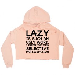 Ladies Relaxed Fit Cropped Fleece Hoodie
