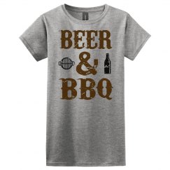 Beer and BBQ Ladies Relaxed Basic Tee