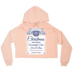Ladies Relaxed Fit Cropped Fleece Hoodie