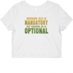 Ladies Slim Fit Crop Top Tee