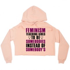 Ladies Relaxed Fit Cropped Fleece Hoodie