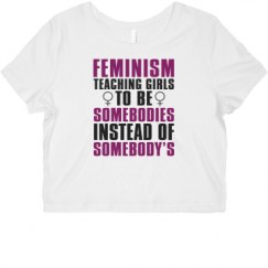 Ladies Slim Fit Crop Top Tee