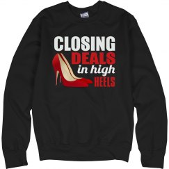 Closing Deal in High Heels Unisex Cotton Sweatshirt
