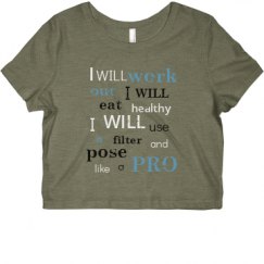 Ladies Slim Fit Crop Top Tee