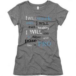 Ladies Slim Fit Super Soft Triblend Tee