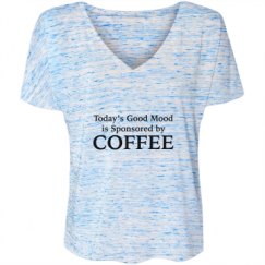 Ladies Flowy Slouchy V-Neck Tee
