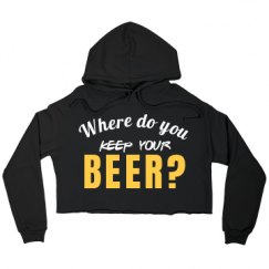 Ladies Relaxed Fit Cropped Fleece Hoodie