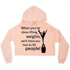 Ladies Relaxed Fit Cropped Fleece Hoodie
