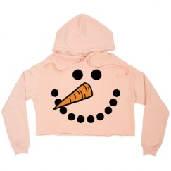 Ladies Relaxed Fit Cropped Fleece Hoodie