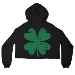 Ladies Relaxed Fit Cropped Fleece Hoodie