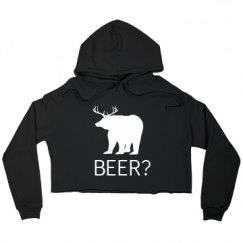 Ladies Relaxed Fit Cropped Fleece Hoodie