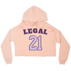 Ladies Relaxed Fit Cropped Fleece Hoodie